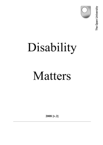 Disability Matters - guidance for our staff