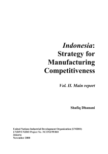 Indonesia: Strategy for Manufacturing Competitiveness Vol. II. Main
