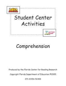 Student Center Activities - Florida Center for Reading Research