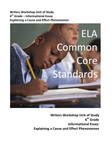 Writers Workshop Unit of Study 6th Grade – Informational Essay