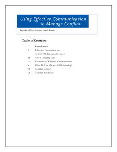 Using Effective Communication to Manage Conflict