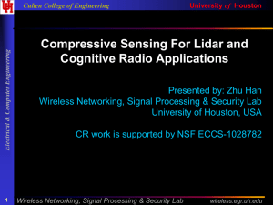 Compressive Sensing For Lidar and Cognitive