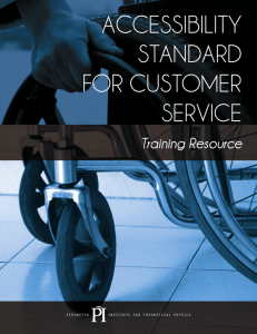 ACCESSIBILITY STANDARD FOR CUSTOMER SERVICE