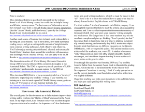 2004 Annotated DBQ Rubric: Buddhism in China How to use this