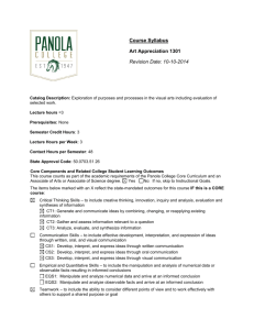 Course Syllabus Art Appreciation 1301 Revision Date: 10-10-2014
