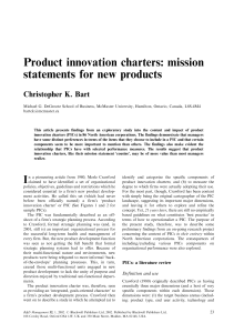 Product innovation charters