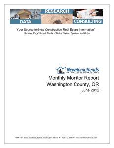 Monthly Monitor Report Washington County, OR