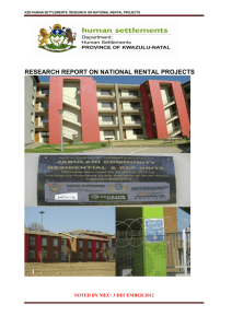 kzn human settlements: research on national rental projects