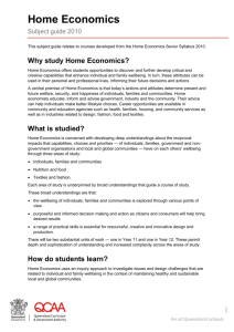 Home Economics (2010) Subject guide