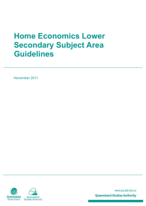 Home Economics Lower Secondary Subject Area Guidelines