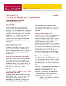 Contracts, Notes, and Guaranties - University of Minnesota Extension