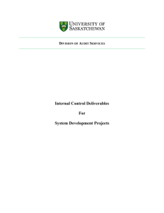 Internal Control Deliverables For System Development Projects