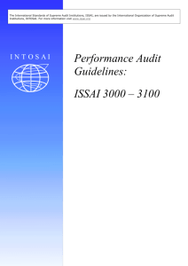 Performance Audit Guidelines: ISSAI 3000 – 3100