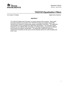TAS3103 Equalization Filters