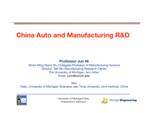 China's Auto and Mfg R&D - University of Michigan Transportation