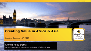 Creating Value In Africa & Asia