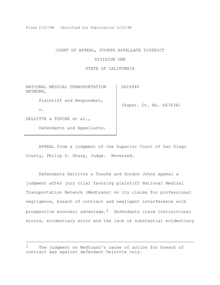 COURT OF APPEAL FOURTH APPELLATE DISTRICT