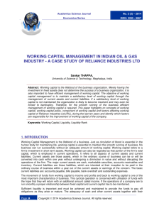working capital management in indian oil & gas industry