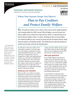 Fact Sheet 6 Plan to Pay Creditors and Protect Family Welfare