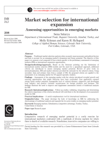 Market selection for international expansion