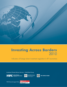 Indicators of foreign direct investment regulation in 87 economies