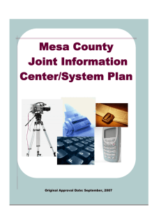 JIS/JIC PLAN - Mesa County Sheriff's Office