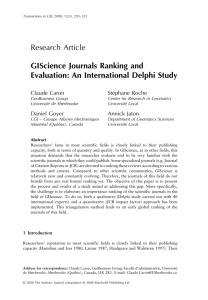 GIScience Journals Ranking and Evaluation