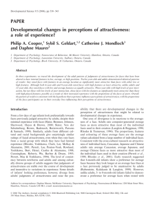 PAPER Developmental changes in perceptions of attractiveness: a