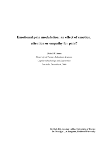 an effect of emotion, attention or empathy for pain?