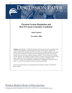 Payment System Regulation and How It Causes Consumer Confusion