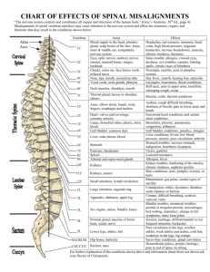 CHART OF EFFECTS OF SPINAL MISALIGNMENTS