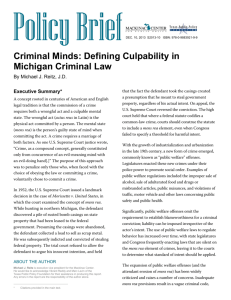 Criminal Minds: Defining Culpability in Michigan