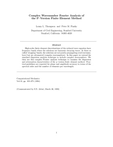 Complex Wavenumber Fourier Analysis of the P–Version