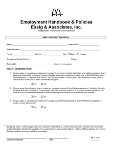Essig & Associates, Inc. Employment Handbook & Policies