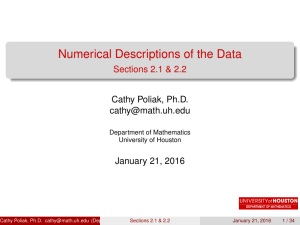 Numerical Descriptions of the Data