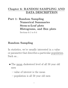 Chapter 6: RANDOM SAMPLING AND DATA DESCRIPTION Part 1