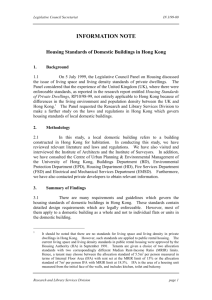 Housing Standards of Domestic Buildings in Hong Kong