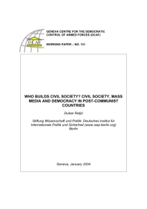civil society, mass media and democracy in post
