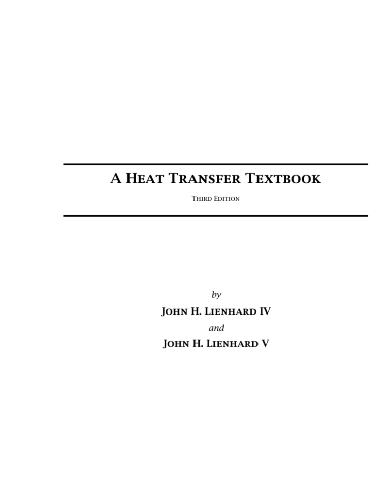 A Heat Transfer Textbook