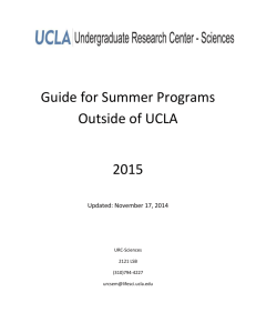 Guide for Summer Programs Outside of UCLA