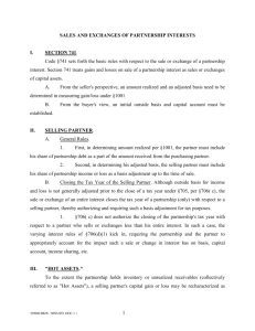 Sales and Exchanges of Partnership Interest