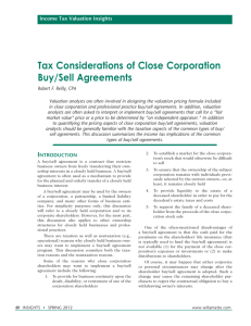 Tax Considerations of Close Corporation Buy/Sell Agreements