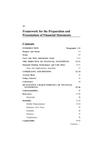 Framework for the Preparation and Presentation of Financial