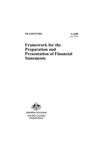 Framework for the Preparation and Presentation of Financial