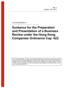 Guidance for the preparation and Presentation of a Business Review