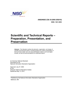 ANSI/NISO Z39.18-2005 (R2010), Scientific and Technical Reports