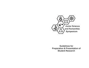 Guidelines for Preparation & Presentation of Student Research