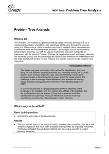 Problem Tree Analysis Problem Tree Analysis