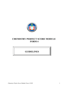 CHEMISTRY PERFECT SCORE MODULE FORM 4 GUIDELINES