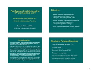 Post-exposure Prophylaxis - UCSF Office of Continuing Medical